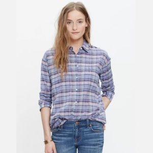 NWOT MADEWELL Oakwood Plaid Shrunken Trapeze Shirt
